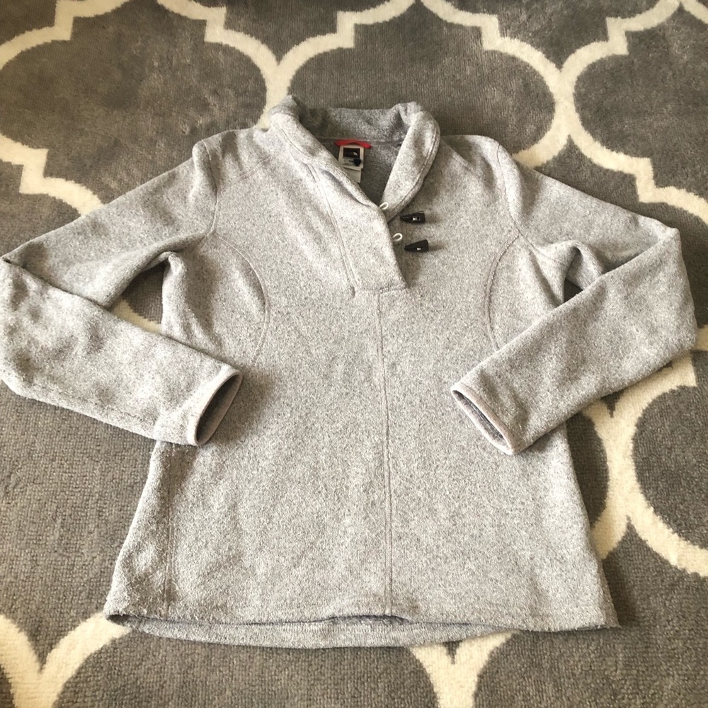 North Face Sweater Womens Medium Better Toggle Neckline Gray Sweater